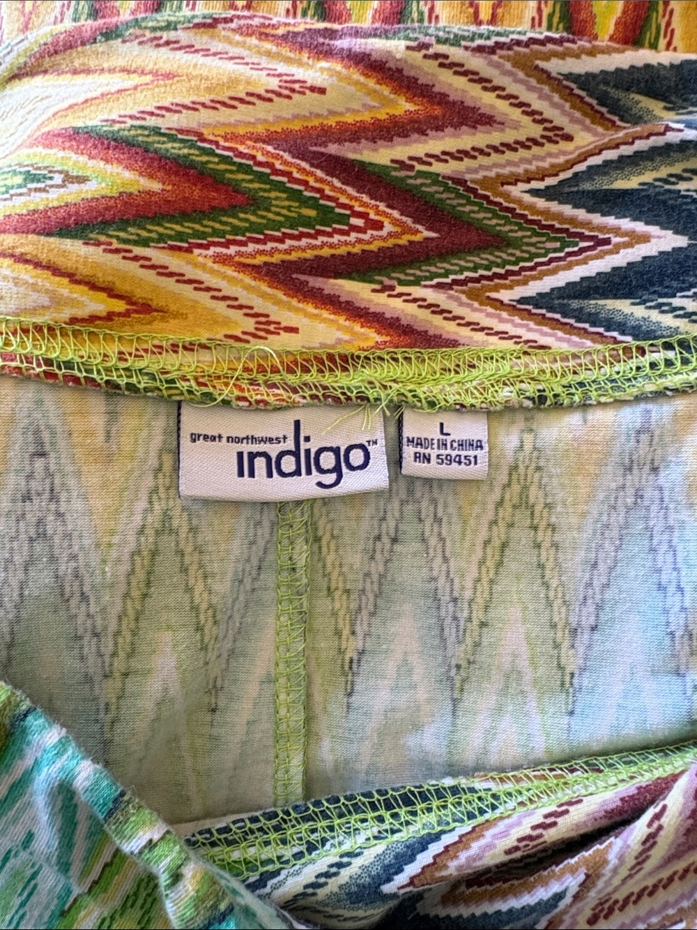 Indigo Multicolor Chevron Maxi Skirt in Green, Blue, Yellow - Picture 4 of 5